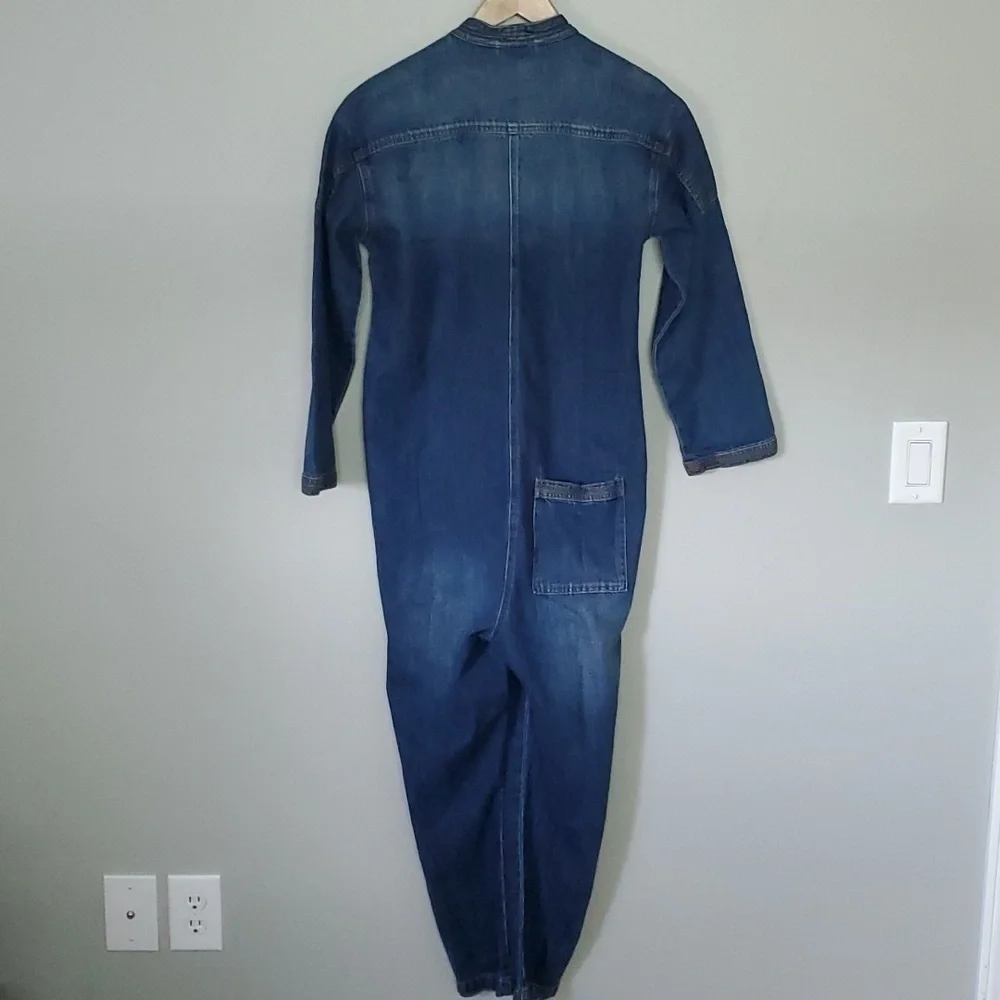 NWR Sandrine Rose X Free People Distressed Y2K 90s jumpsuit coverall jeans XS
